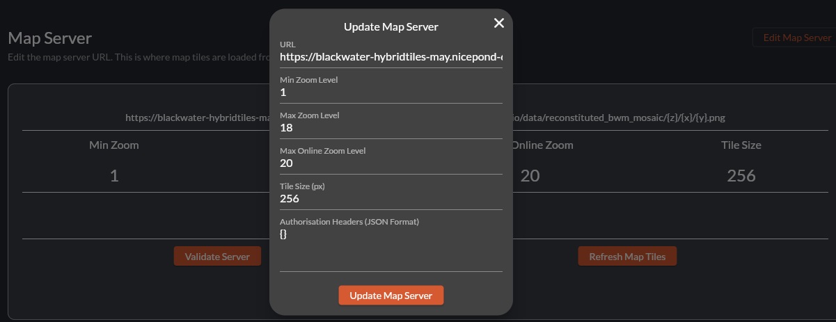 Map Tile Settings